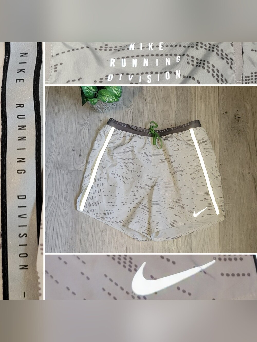 Nike Run Division Flex Stride 5" Dri-Fit Running Shorts Bone & Green, Mens Small